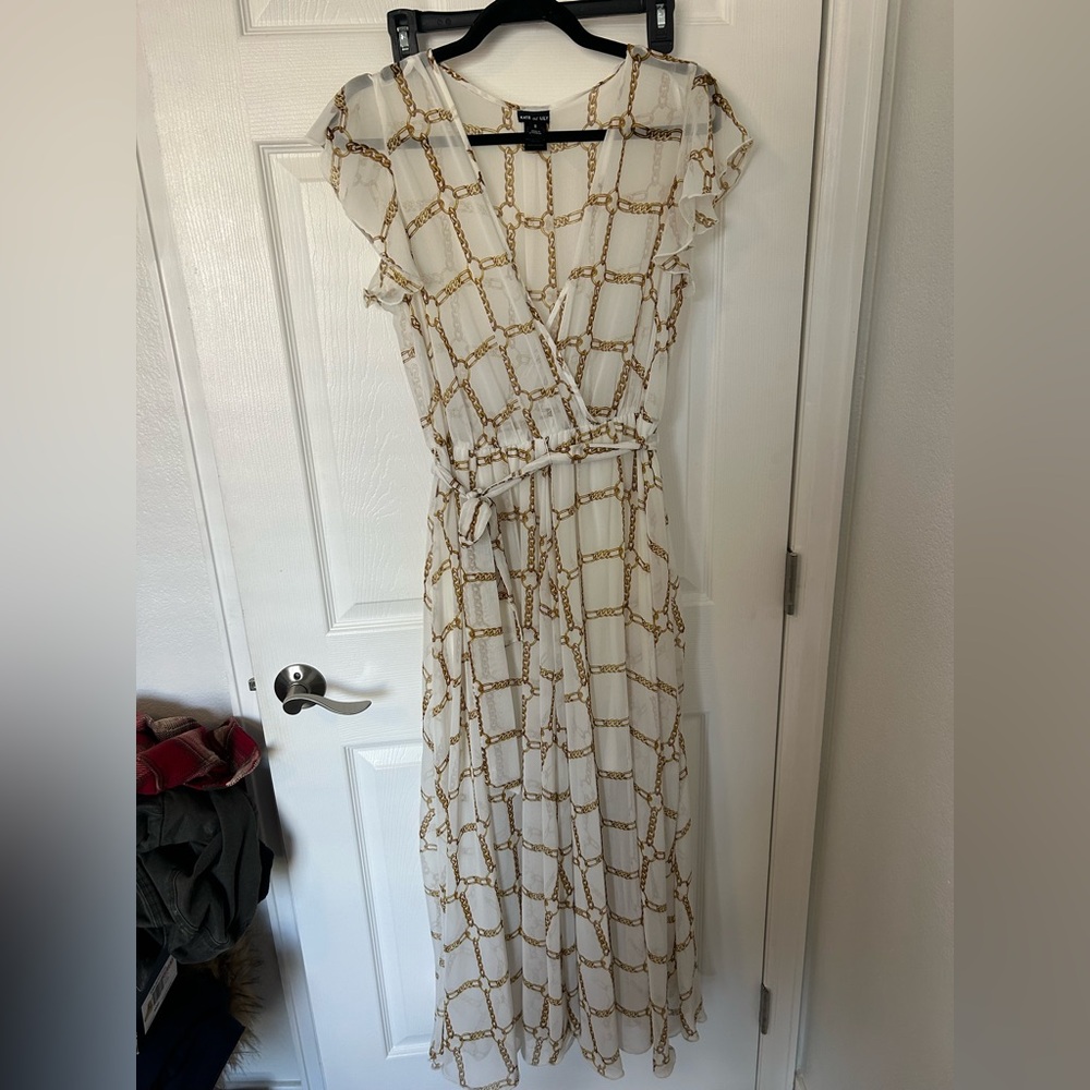 Elegant Chain Print Maxi Dress